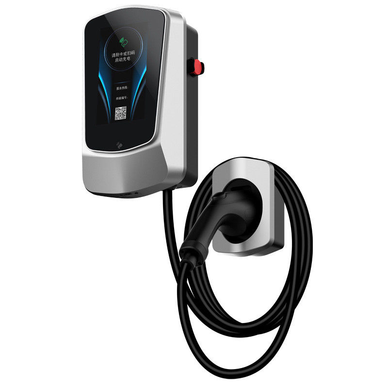 Carregadores de veículos elétricos comerciais Tipo 2 App Wall EV Charger 4,3 polegadas Display