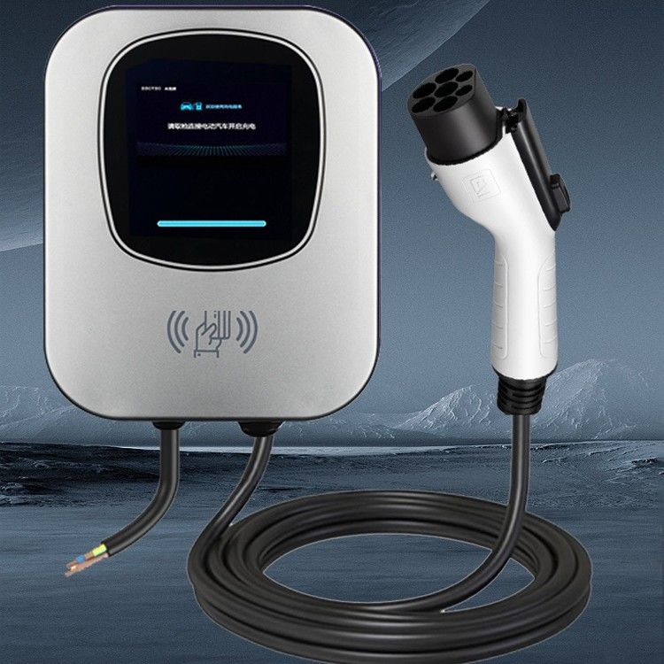 Tesla 7 quilowatts que Swiping o tipo do cartão 220v - 1 carregador de EV com tela do diodo emissor de luz