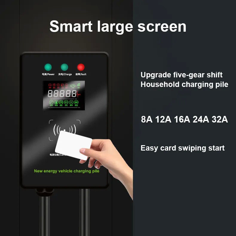 Tipo 1 e Tipo 2 Smart Screen Larger Wall Mounted EV Charging Station Dente Azul