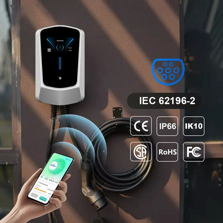 Carregador de caixa de parede tipo 1 tipo 2 Ev montado em coluna resistente aos raios UV