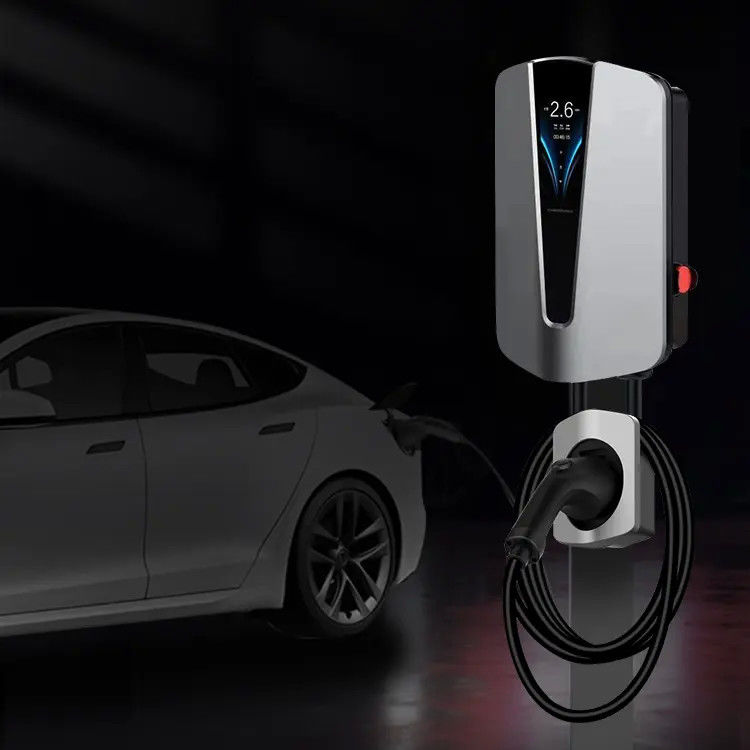 4Ecrã de 0,3 polegada 22 kilowatts 5m Cable Wall EV Carregador Para Tesla Carregamento Rápido Casa