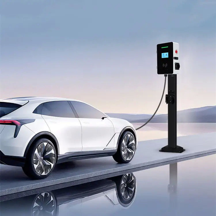 Único Type2 da arma 7 quilowatts de visualização ótica de painel LCD fixada na parede da estação de carregamento de EV