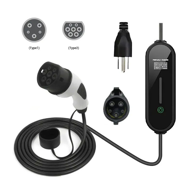 Shell impermeável 5 metros cabo 16A LED Indicador AC carregador rápido para EV