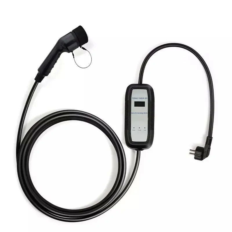 Carregador portátil AC EV à prova de relâmpagos 32A Tipo 1 e Tipo 2 com ecrã