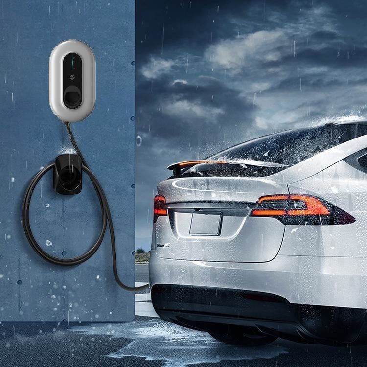 7kw 11kw 22kw tela LCD de 3 fases Tipo 2 carregador de veículos elétricos sobre proteção contra tempestade
