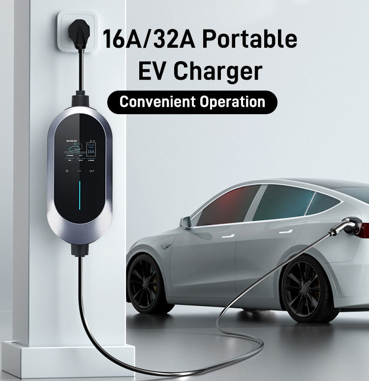 Tipo do SAE J1772 - 1 carregador portátil do veículo elétrico da única arma da UE 7kw