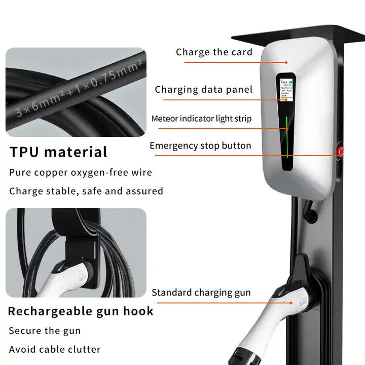 Tipo 1 e Tipo 2 RFID LCD Screen Wall EV Carregador Para Todos Os Carros EV